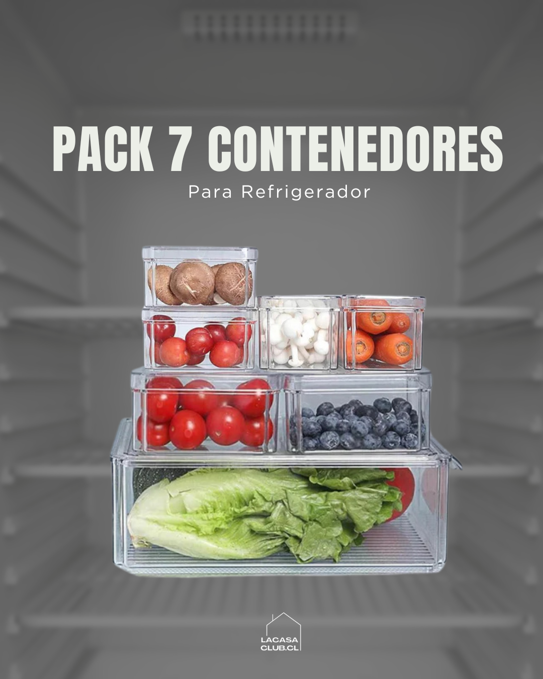 Pack 7 contenedores para refrigerador